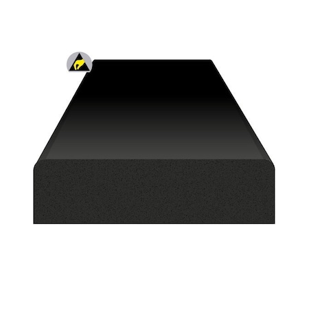 Ergomat Rounded Edge Surface Bumper ESD Black RESB120-ESD-BK